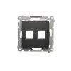 Simon 54 Pokrywa gniazd teleinf. na Keystone płaska podwójna (moduł) czarny mat DKP2.01/49