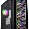 FSP Fortron CUT593P Tower Obudowa gamingowa czarny z 4 wentylatorami LED, z filtrem przeciwkurzowym, z okienkiem