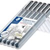 Staedtler pigment liner 5+1 Set 308 SB6P Cienkopis czarny 0.05 mm, 0.1 mm, 0.2 mm, 0.3 mm, 0.5 mm, 0.8 mm 6 szt.