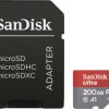 SanDisk Ultra® microSDXC 200 GB Class 10, UHS-I standard wydajności A1, zaw. oprogramowanie Android, zaw. kartę pamięci