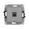 ICON Mechanizm gniazda komputerowego pojedynczego 1xRJ45, kat. 8, ekranowane, 8-stykowy, bez pola opisowego szary mat 27IGKBO-11
