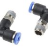 Złączka pneumatyczna Wciskane 4 mm Wciskane 4 mm RS PRO Adapter gwintowany teowy R 1/8 męskie