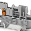 Through terminal block, push-X connection, 0.5-4.0 mm², 1 pole, 24 A, 8 kV, gray, 1544643
