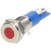 R-TECH 656905 Panel Indicator 8mm Flat 12V Red Nickel Brass