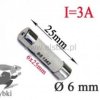 Bezpiecznik ceramiczny 3A 250V 6x25mm; szybki.