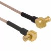 Coaxial cable, MCX plug (angled) to MCX plug (angled), 50 Ω, RG-178, grommet black, 153 mm, 255104-08-06.00