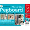 Cathedral Products WALPB76 Peg Board 76 x 56 white with 12 hooks - white