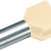 Cimco 187729 Podwójna końcówka Zw.Aderendh.2x16mm²x14mm,elfenbein, z częściową izolacją , 16 mm² x 14 mm, 100 szt.