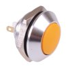 Yellow Off-(On) 16mm Metal Round Push Button Switch IP65 SPST