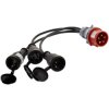 Adapter siłowy wtyk 16A 5P / 3x gniazdo 2P+Z 16A 230V IP44 na kablu OW 3x1,5mm2 0,5m