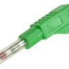 Wtyk bananowy na przewód bezpieczny 4mm 32A; 600V zielony