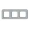 MINI Ramka uniwersalna potrójna zaokrąglona z tworzywa srebrny metalik 7MRTZ-3