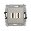 MINI Mechanizm gniazda podwójnego HDMI 2.0, 4K, bez pola opisowego taupe 60MHDMIBO-4