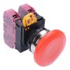 YW4B-M4E02R Red 22mm Metal Bezel Mushroom Momentary Push Button Switch 2NC IP65 IDEC