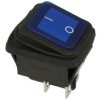 Przełącznik; klawiszowy (kołyskowy); A-603B; ON-OFF; 2 tory; niebieski; podświetlenie LED 12-24V; niebieski; bistabilny; konekto