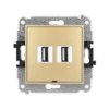 ICON Gniazdo podwójne 2xUSB A-A 2.0 bez pola opisowego złoty 29IGUSBBO-2 KARLIK