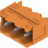 Pin header, 3 pole, pitch 5.08 mm, angled, orange, 1148070000