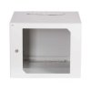 Szafa wisząca 19 cali 9U 600x600mm IP54 ściany boczne pełne, drzwi z szybą, wewnętrzna RAL 9002 SWK19-9U-60-DS-W 19-6040SWK19-9
