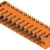Pin header, 11 pole, pitch 3.5 mm, angled, orange, 1607130000