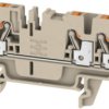 Through terminal block, push-in connection, 0.5-2.5 mm², 3 pole, 24 A, 8 kV, dark beige, 1521740000