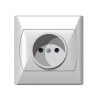 Gniazdo OSPEL pojedyncze bez uziemienia białe - AKCENT