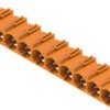 Pin header, 10 pole, pitch 7.62 mm, angled, orange, 1472570000