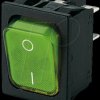 01835.3108-01 Rocker switch, 2-pin, OFF, green I-O, illuminated