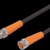 Sensor actuator cable, M8 cable plug, straight, A to M8 cable socket, straight, A, 4 pole/4 pole, 1 m, PUR, black, 3 A, EVC312