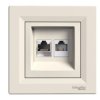 ASFORA Gniazdo telefoniczne-komputerowe RJ11/Rj45 kat.5e krem z ramką EPH4900123 SCHNEIDER ELECTRIC