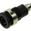 Gniazdo bananowe; 4mm; 24.301.2; czarny; bezpieczny; lutowany; 32,5mm; 32A; 1000V; mosiądz niklowany; PVC; Amass; RoHS; 2.202