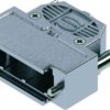 D-Sub connector housing, size: 2 (DA), straight 180°, cable Ø 3.3 to 8.5 mm, thermoplastic, shielded, gray, 09670150433160
