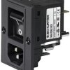 Combination element plug C14 or C18, 3 pole/2 pole, screw mounting, plug-in connection, black, 3-108-463