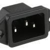 Złącze IEC IEC C14 Montaż na panelu Męski 10A Proste liczba bezp None Lutowane RS PRO