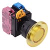 YW1L-A4E11Q4Y Yellow 24V illuminated 22mm Mushroom Maintained Push Button Switch 1NO-1NC IP65 IDEC