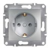 ASFORA Gniazdo pojedyncze SCHUKO z przesł. bez ramki aluminium EPH2900261