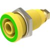 4 mm panel socket, screw connection, CAT III, CAT IV, yellow/green, SEB 9424 AU / GNGE