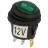 Przełącznik; klawiszowy (kołyskowy); A-605/G-O; ON-OFF; 1 tor; zielony; podświetlenie LED 12V; zielony; bistabilny; konektory 4,