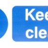 Znak nakazu, PP, Biały, Keep Clear-Tekst Angielski, Nie Znak