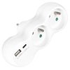 Rozgałęźnik sieciowy 2 gniazda French z uziemieniem + USB-C 2.4A + USB-A 2.4A VA0358 VAYOX