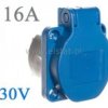 Gniazdo wtyczkowe 3P 16A 230V, 50x50mm, z bolcem