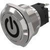 Vandal-proof pushbutton switch, silver, unlit , 3 A/240 V, 22 mm, IP65/IP67, 82-10-000039