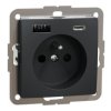 SEDNA DESIGN & ELEMENTS Gniazdo pojedyncze z uziemeiniem z USB A+C 3A czarny antracyt SDD114072 SCHNEIDER ELECTRIC