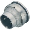 Panel plug, 3 pole, solder cup, screw locking, straight, 09 0107 80 03