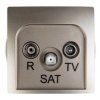 Simon Basic Gniazdo antenowe RD/TV/SAT przelotowe satynowe BMZAR-SAT10/P.01/29