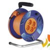 Przedłużacz bębnowy 30m 3x1,0 4x2P+PE PVC IP20 kabel zwijany na bębnie 4 gniazda z uziemieniem P19430 1908143001 EMOS