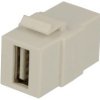 Adapter gniazdo / gniazdo; Keystone; Ks-USBX2-A; USB typ A; na panel; zatrzaskowe; proste; biały; Goobay; RoHS