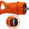 Wtyczka gumowa 16A 230V IP44 z uchwytem pomarańczowa AEI602297-O