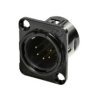 Złącze XLR 5 -pinowe Montaż w gnieździe XLR Męski Czarny