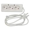 Przedłużacz 3-gniazdowy, 1,5m biały, b/u 2x1,0mm OWY / 24224