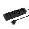 Przedłużacz sieciowy czarny 4x gniazdo 3,0m (3x1,5) PR-470P
